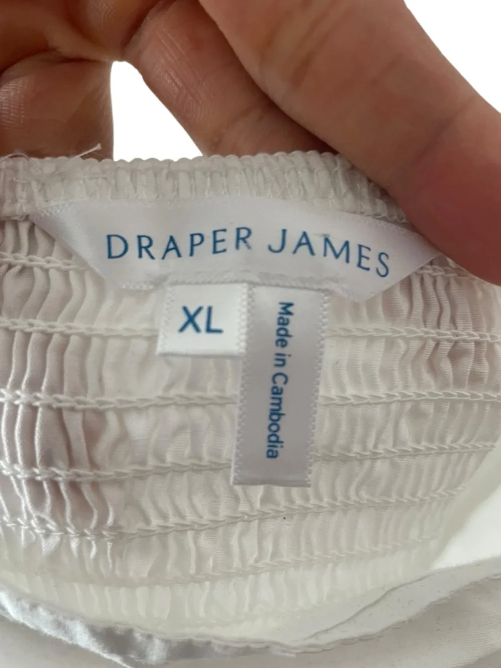 Draper James NWOT Cottagecore White Cotton Square Neck Puff Sleeve Mini Dress XL - Picture 5 of 6